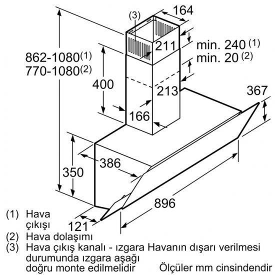 Siemens LC97KPJ20T iQ500 Duvar Tipi Davlumbaz 90 cm Beyaz Cam Yüzey, Beyaz