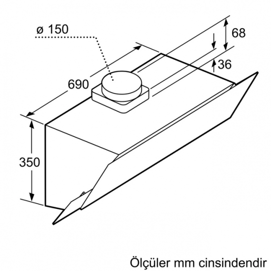 Siemens LC97KPJ60T  iQ300 Duvar Tipi Davlumbaz 90 cm Siyah Cam