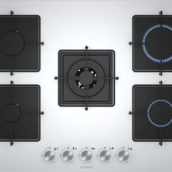 Siemens EN7B2QO12O iQ300 Gazlı Ocak 75 cm Sert cam, Beyaz