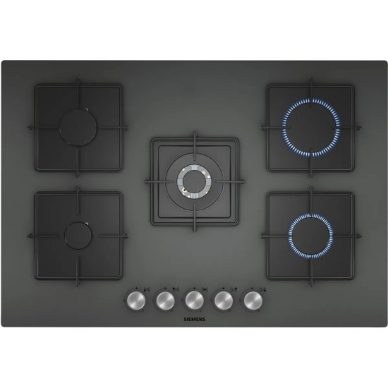 Siemens EN7B9QO12O iQ300 Gazlı Ocak 75 cm Sert cam, Antrasit gri
