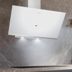 Siemens LC97KPJ20T iQ500 Duvar Tipi Davlumbaz 90 cm Beyaz Cam Yüzey, Beyaz