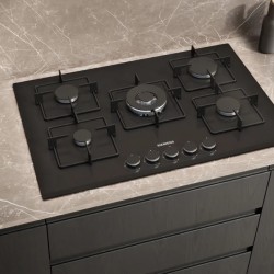 Siemens EN7B6QP30O iQ300 Gazlı Ocak 75 cm Sert cam, Siyah 