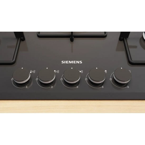 Siemens EN7B6QP30O iQ300 Gazlı Ocak 75 cm Sert cam, Siyah Siemens EN7B6QP30O iQ300 Gazlı Ocak 75 cm Sert cam, Siyah