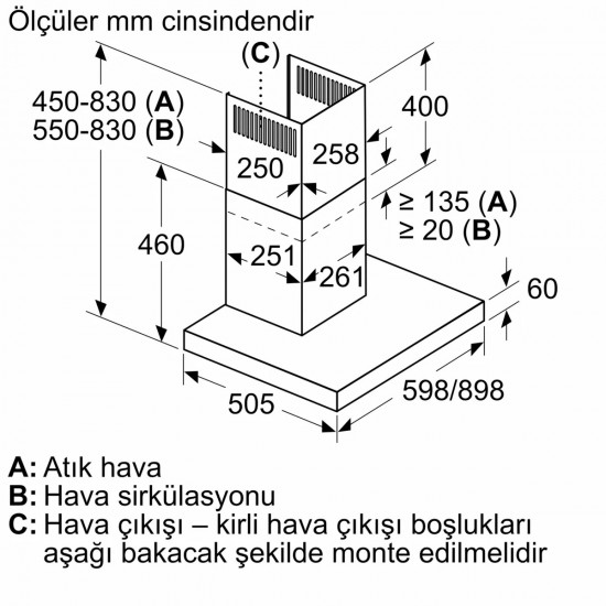 Siemens LC67BBK00T iQ300 Duvar Tipi Davlumbaz 60 cm dark silver Siemens LC67BBK00T iQ300 Duvar Tipi Davlumbaz 60 cm dark silver