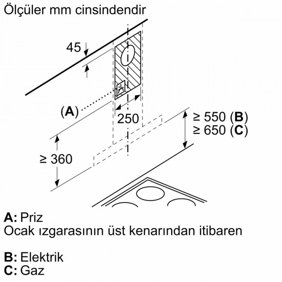Siemens LC67BBK00T iQ300 Duvar Tipi Davlumbaz 60 cm dark silver Siemens LC67BBK00T iQ300 Duvar Tipi Davlumbaz 60 cm dark silver