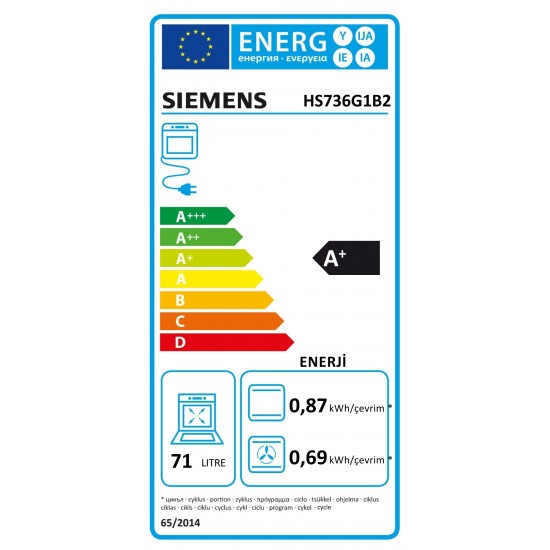 Siemens HS736G1B2 iQ700 Buharlı Ankastre Fırın 60 x 60 cm Siyah