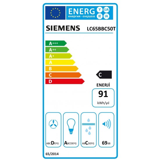 Siemens LC65BBC50T  iQ100 Duvar Tipi Davlumbaz 60 cm Paslanmaz çelik